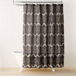 NWT JUNGALOW × OPALHOUSE day in day out shower curtain -black